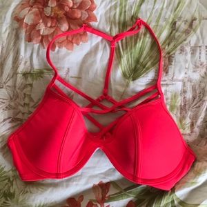 Bright red bikini top